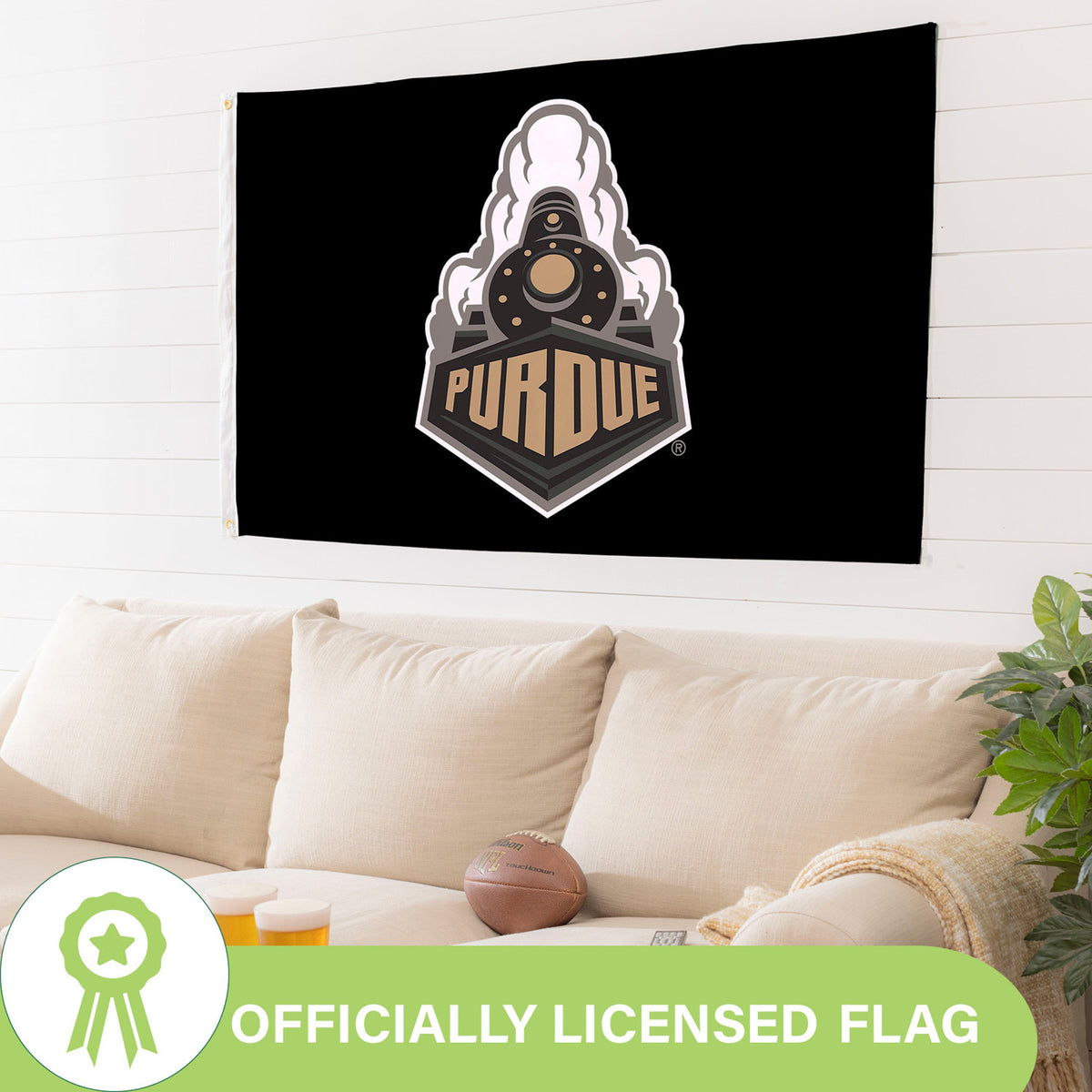 Purdue University Single Sided Flag w/ 2 Grommets, 3'x5'