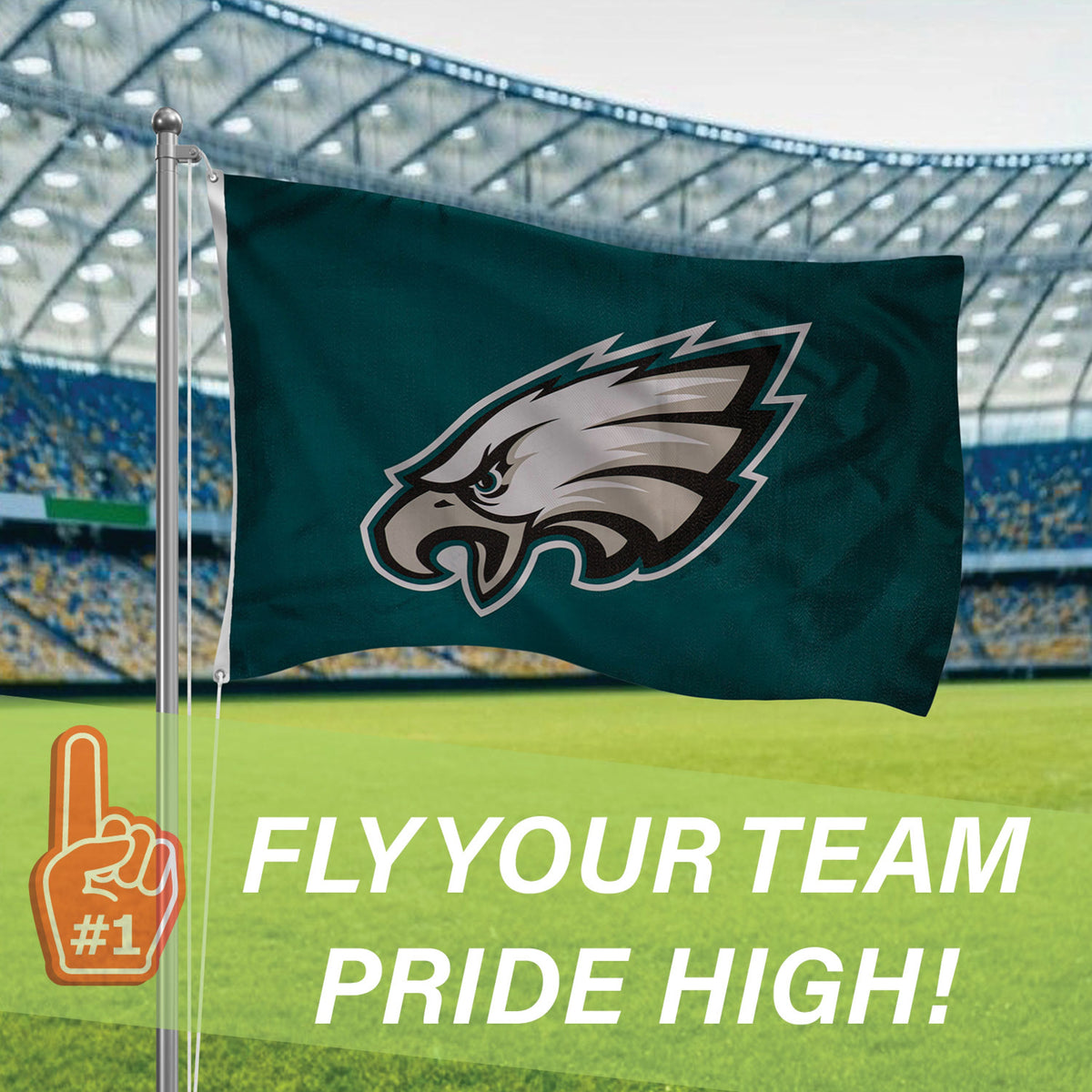 Philadelphia Eagles Single Sided Estate Flag with 2 Grommets, 3'x5'
