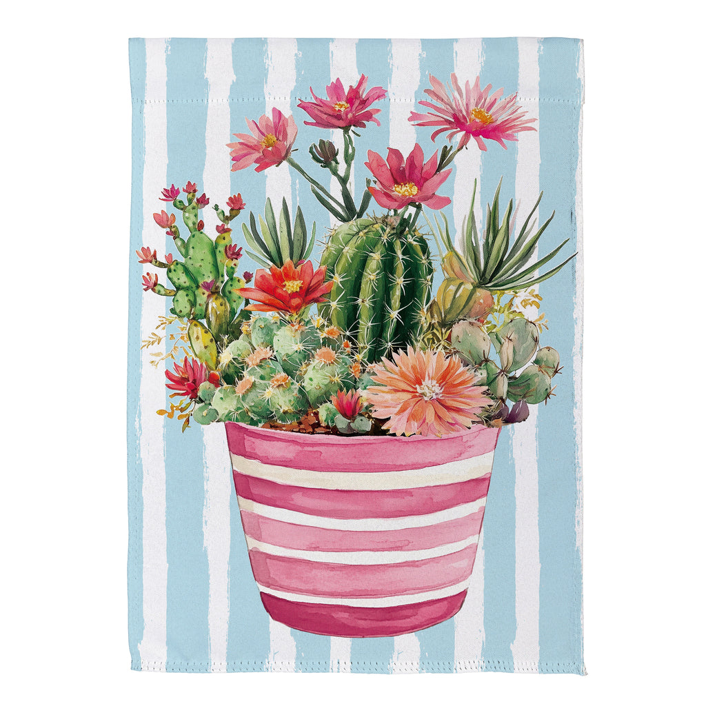 Welcoming Succulent Suede House Flag