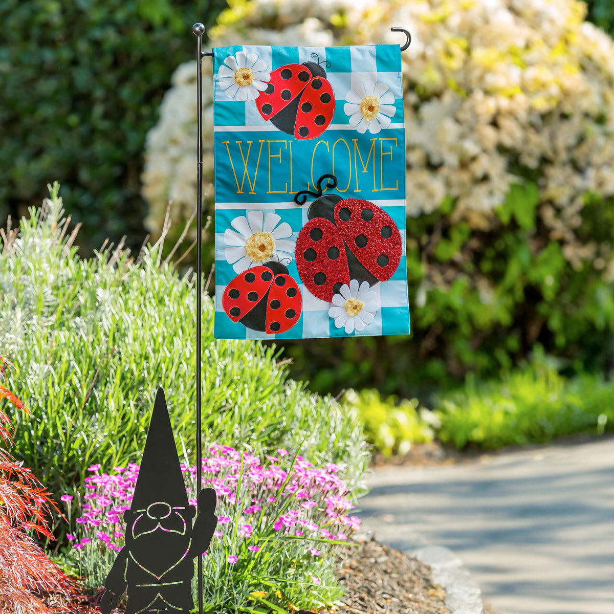 Gnome Laser Cut Garden Flag Stand
