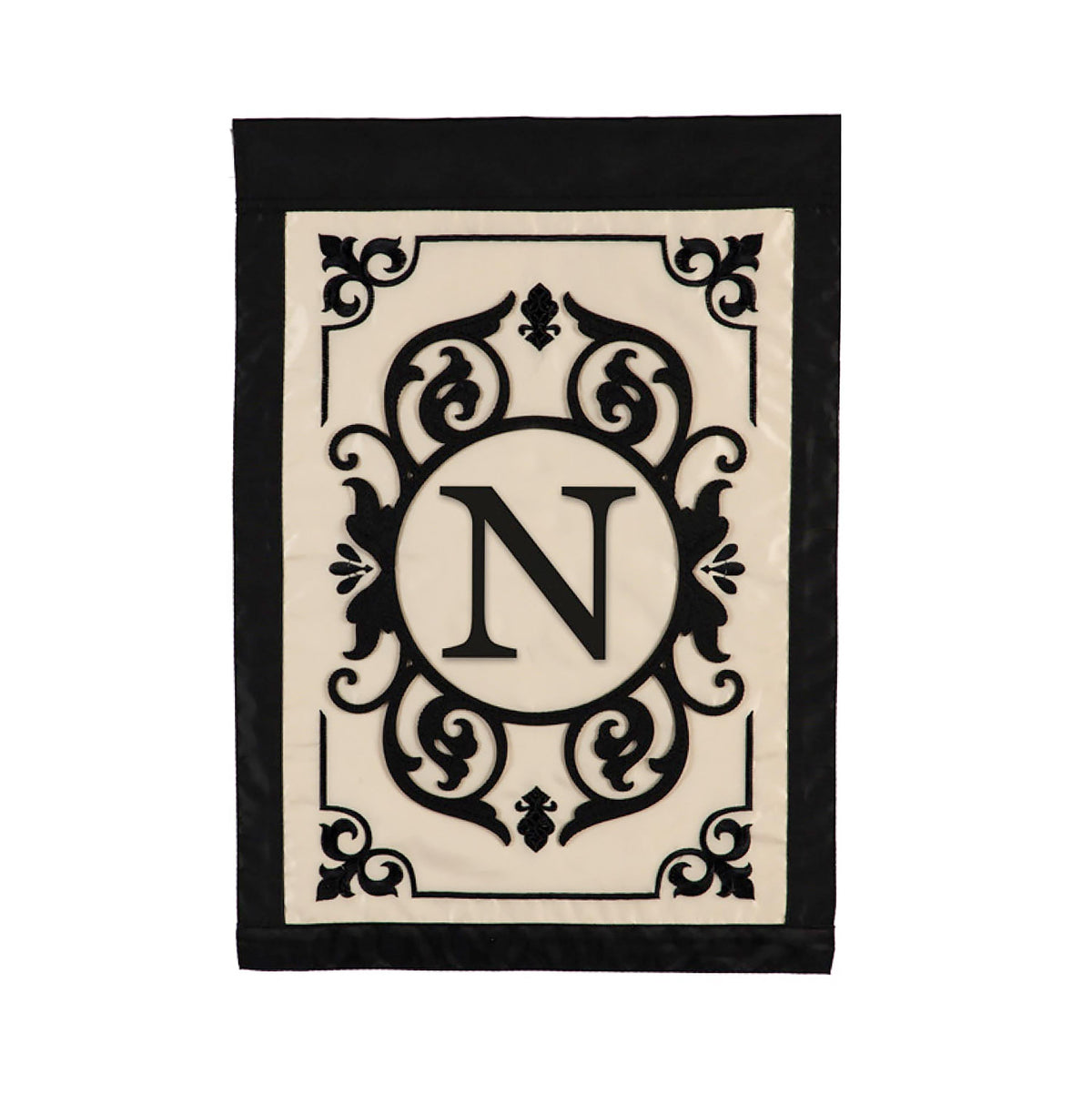 Cambridge Monogram Garden Applique Flag, Letter N