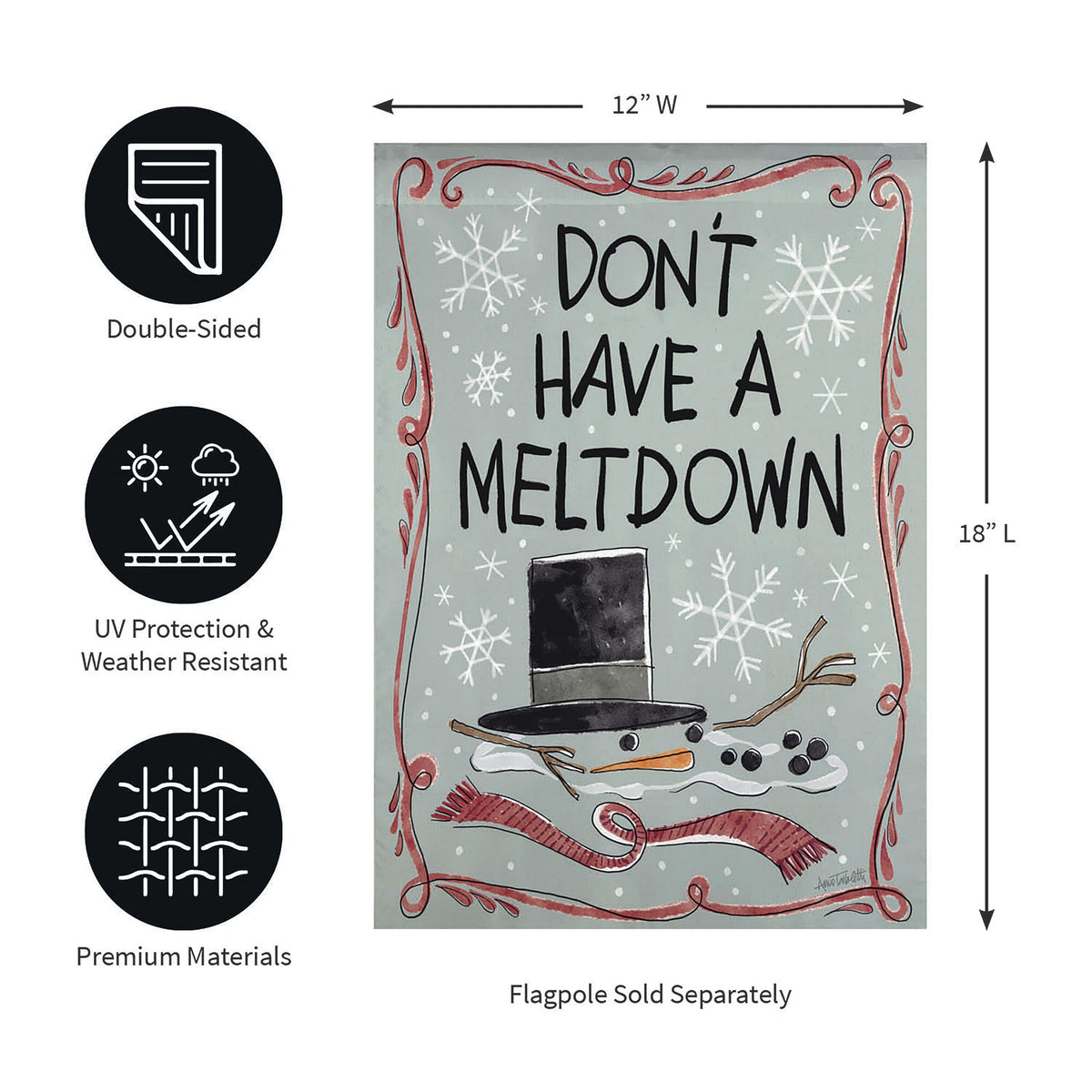 Holiday Fun Reversible Suede Garden Flag
