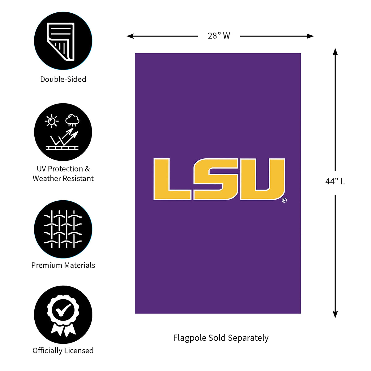 Louisiana State University Applique House Flag