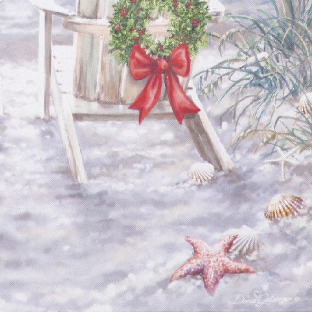 Christmas on the Beach Suede Garden Flag