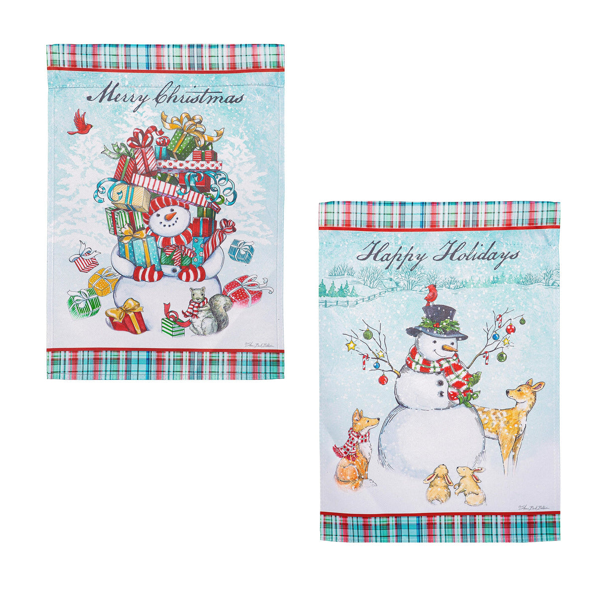 Snowman Holiday Reversible Suede House Flag