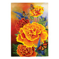 Mariposa Melody Burlap House Flag