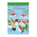 Hummingbird and Flowers Lustre House Flag