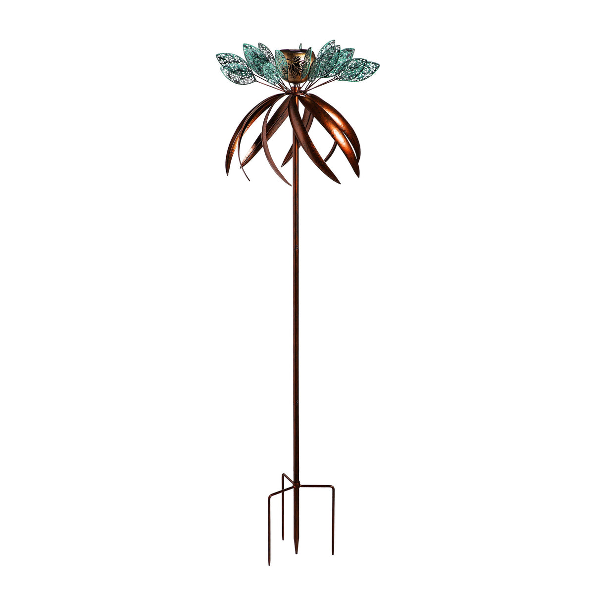 Solar Metal Wind Spinner, Fairy Flower, 75"H