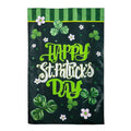 Happy St.Patrick's Day Shamrocks Applique Garden Flag