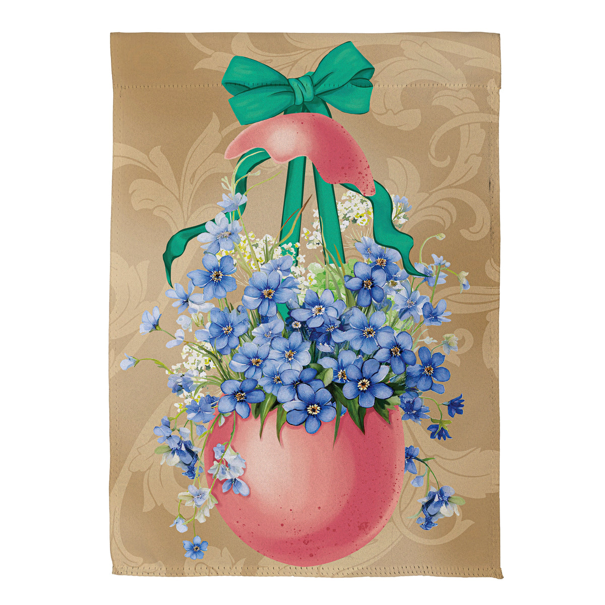 Floral Easter Egg Suede House Flag