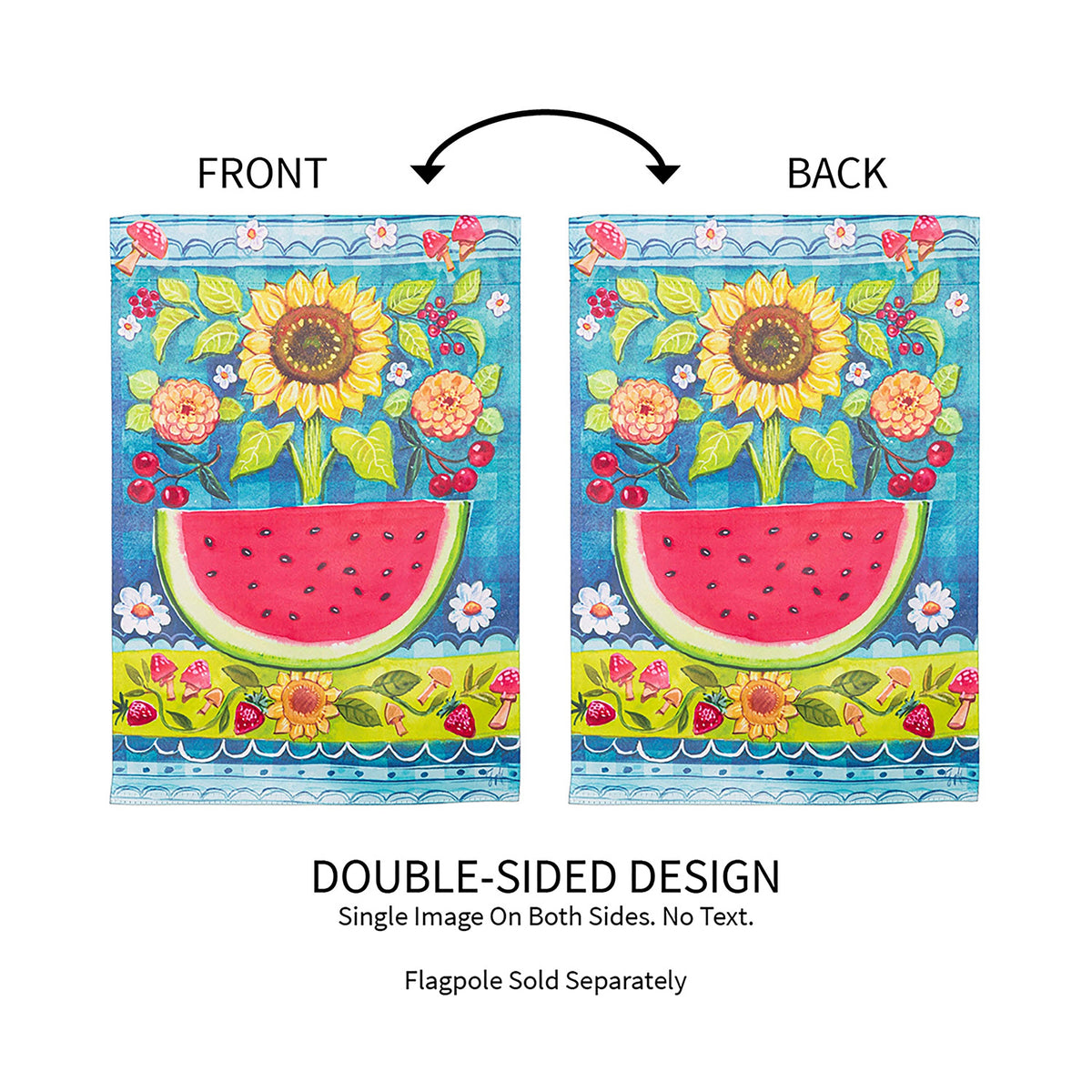 Folk Sunflower Suede Garden Flag
