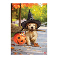 Goldens With Broom Suede House Flag