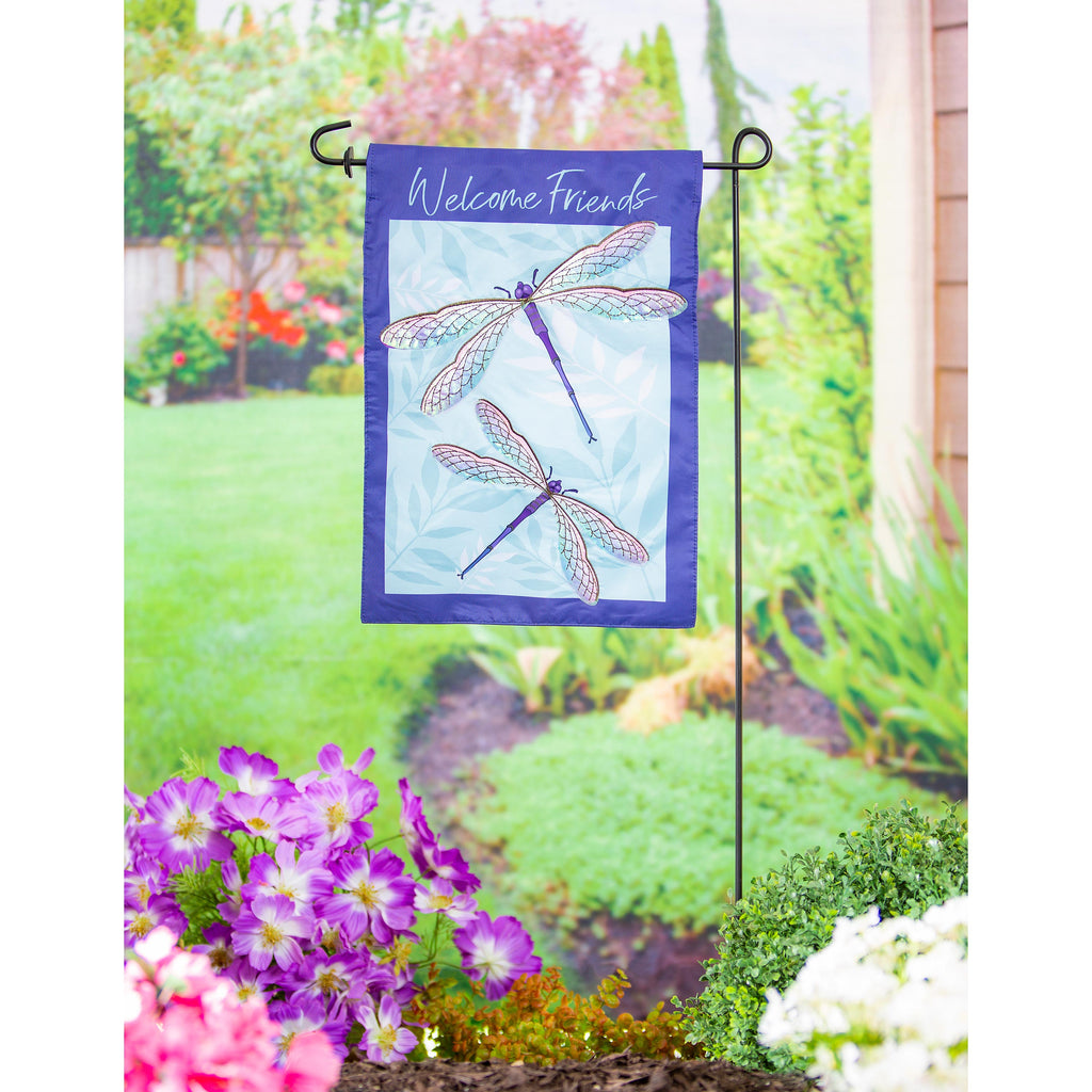 Pair of Dragonflies House Applique Flag