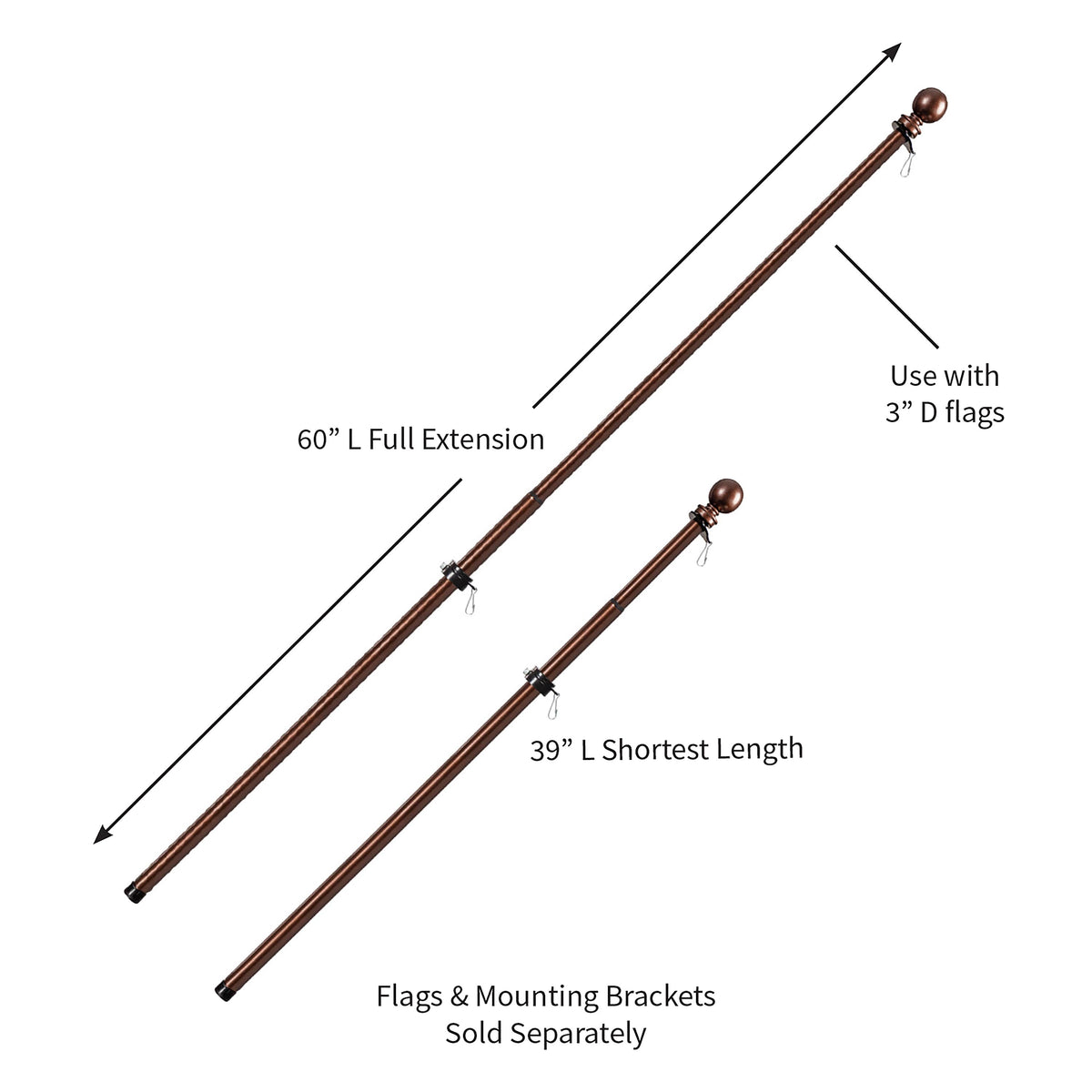Extendable Metal House Flag Pole