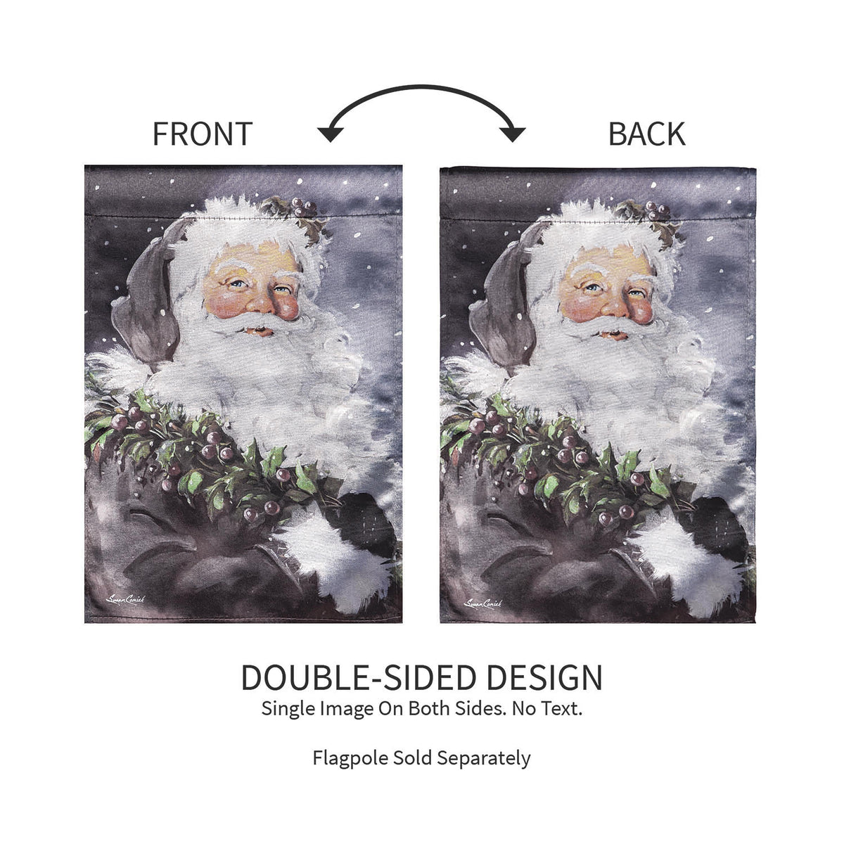 Santa in the Winter Lustre Garden Flag