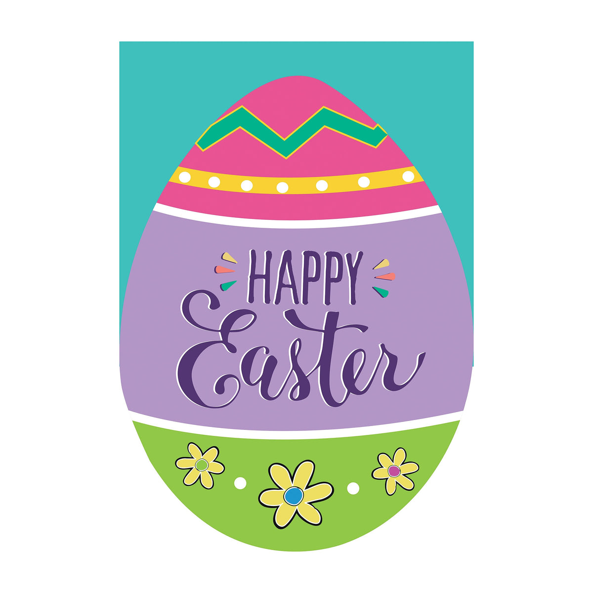 Happy Go Lucky Easter Basic Applique Garden Flag