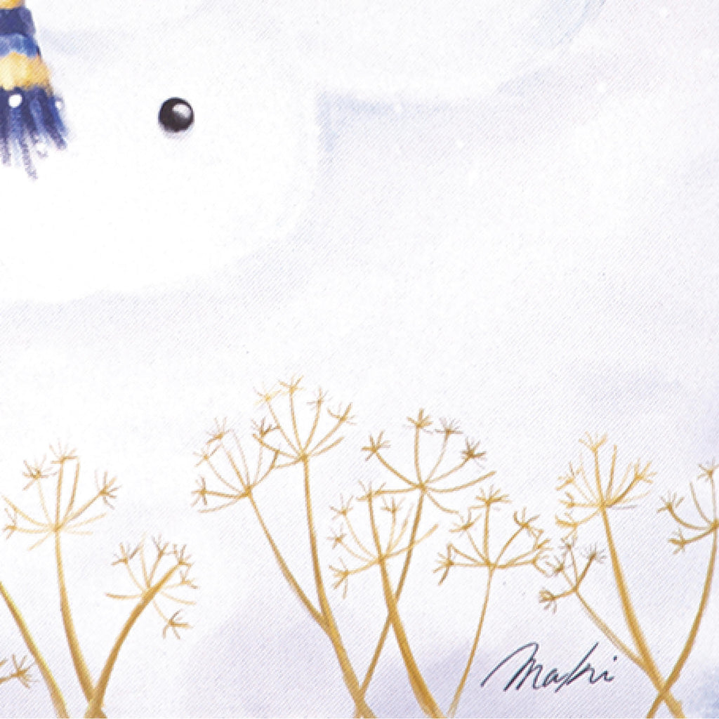 Happy Snowmen Trio Suede Garden Flag