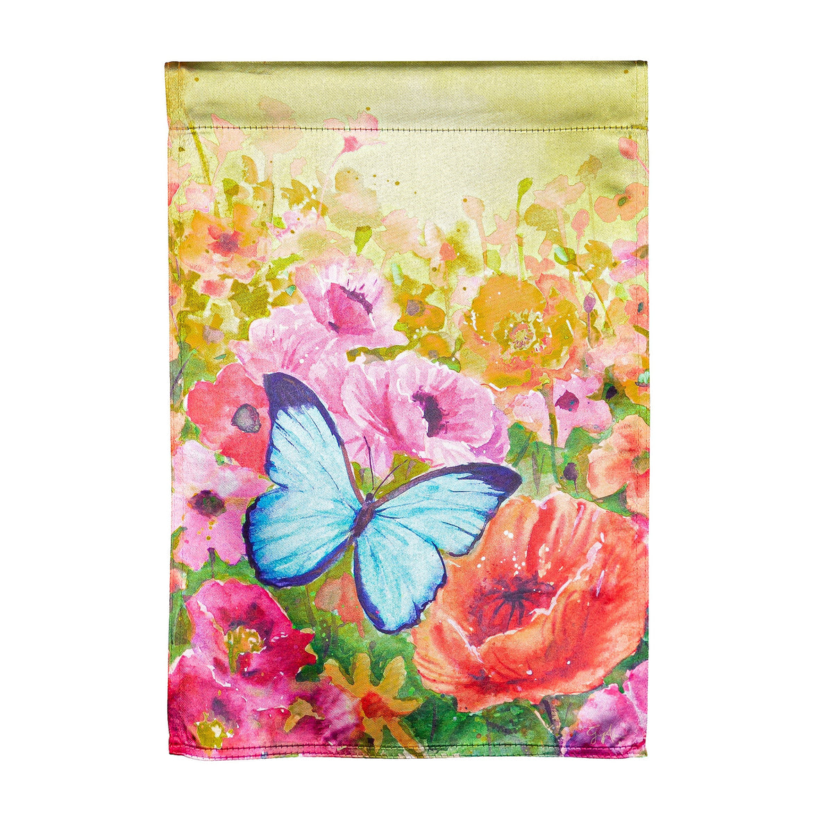 Butterfly Sunset Garden Lustre Flag