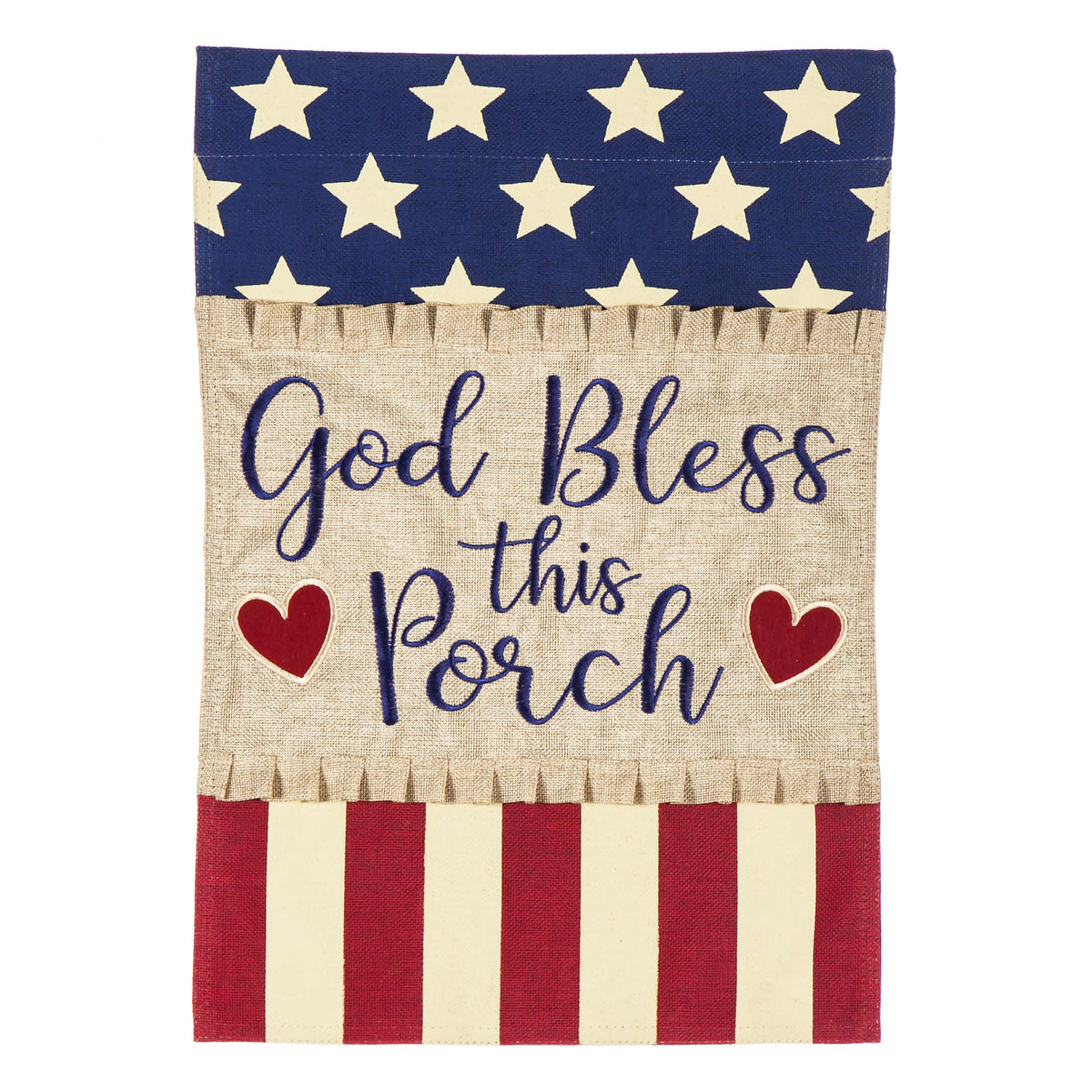 God Bless this Porch Garden Burlap Flag