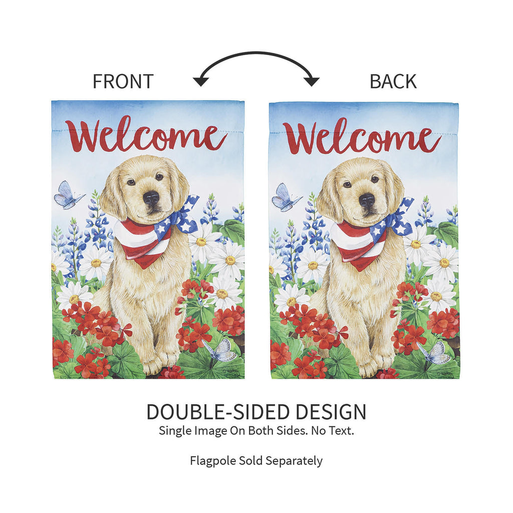 Dog with Patriotic Bandana Garden Suede Flag