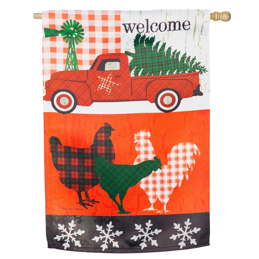 Festive Farmhouse, House Suede Flag