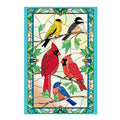 Stained Glass Songbirds Applique Garden Flag