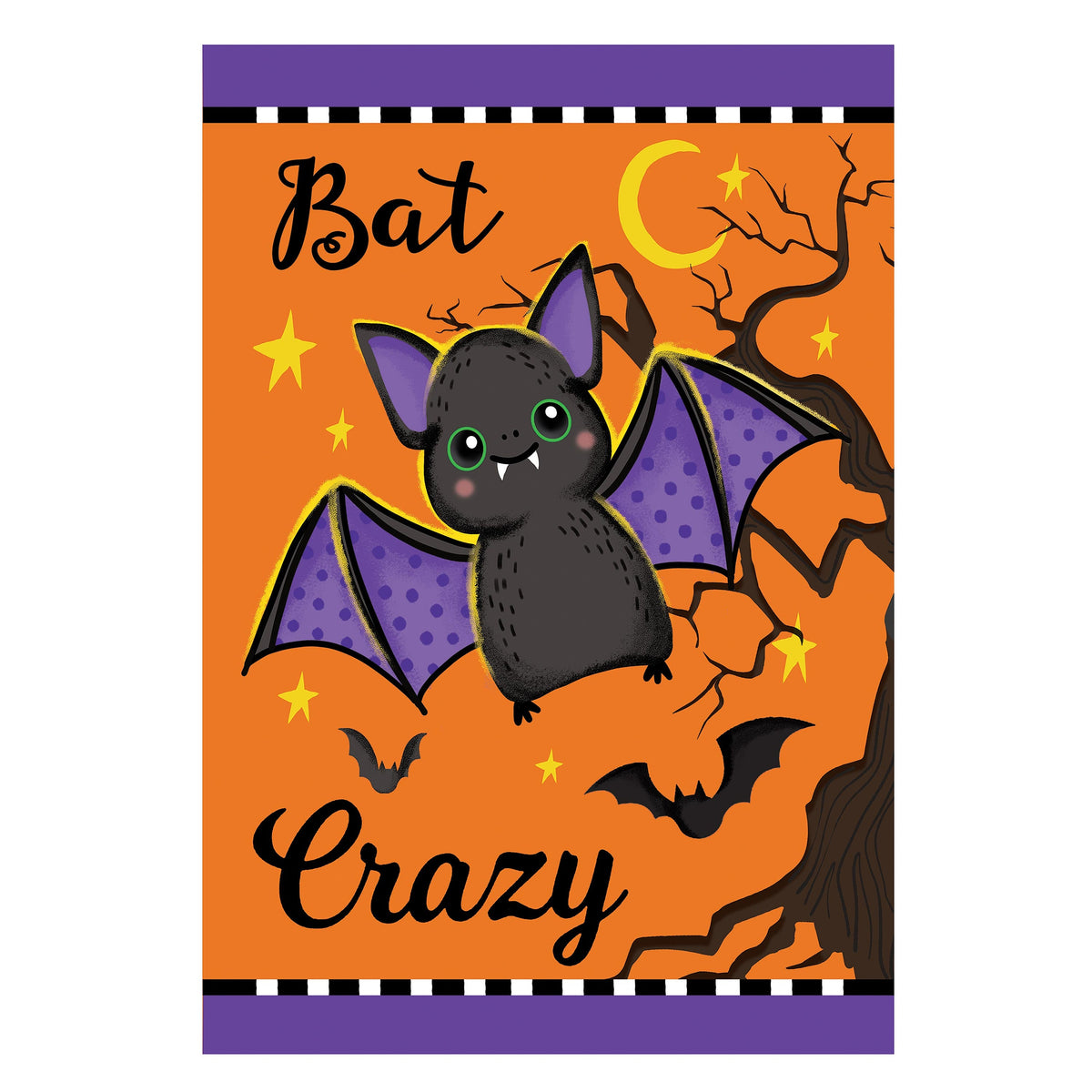 Gone Batty Applique Garden Flag