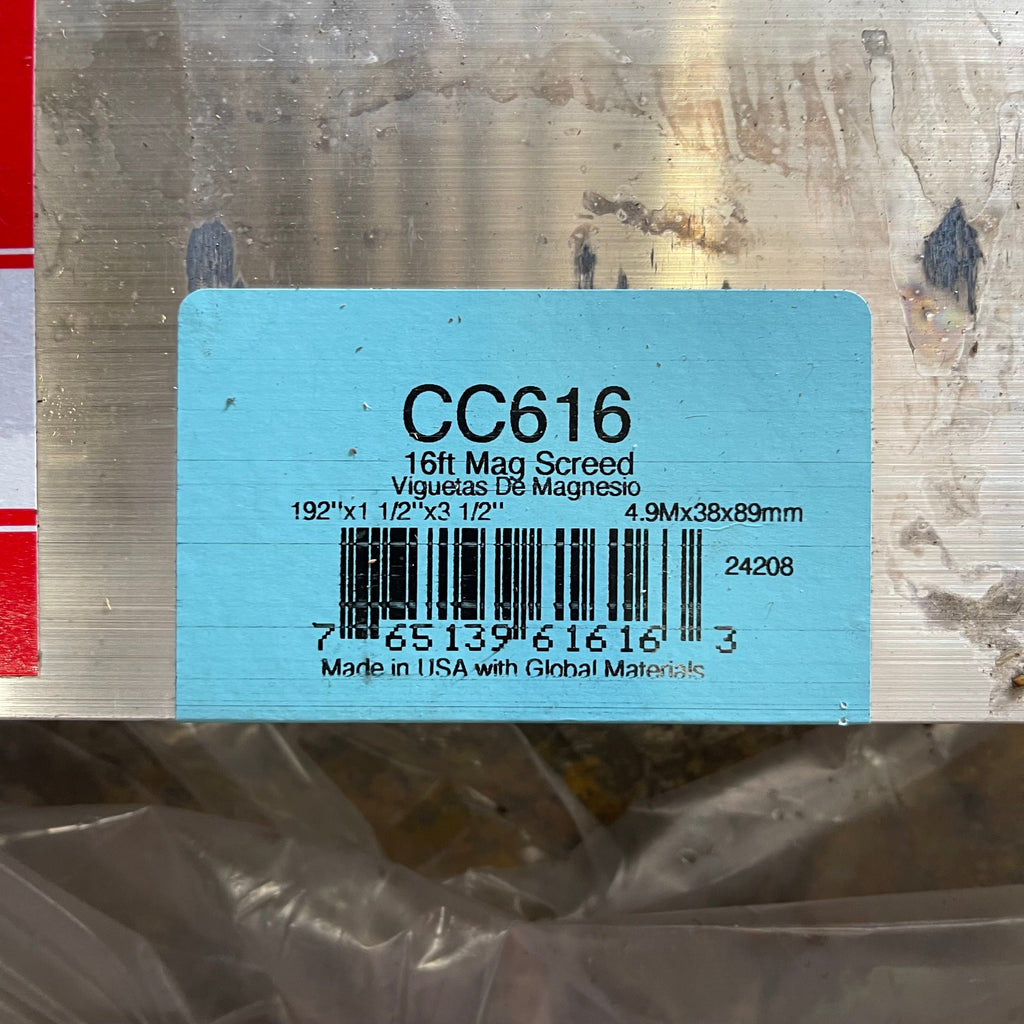 Z@ KRAFT TOOL CO. Magnesium Screed 192”x1 1/2”x3 1/2” CC616 (B)