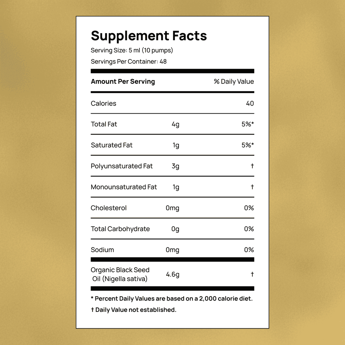 High Potency Cold-Pressed Organic Black Seed Oil with 3% Thymoquinone