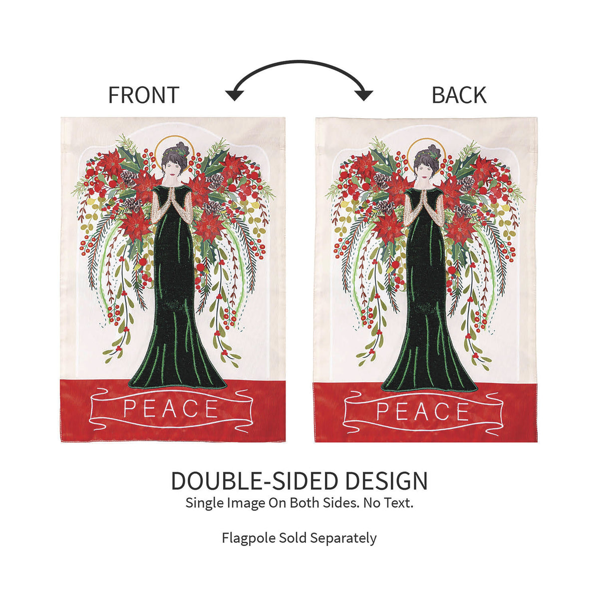 Floral Angel Applique Garden Flag