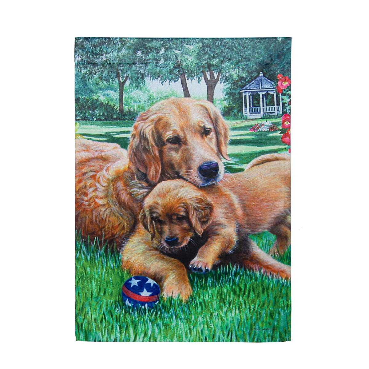 Mom and Pup Suede House Flag