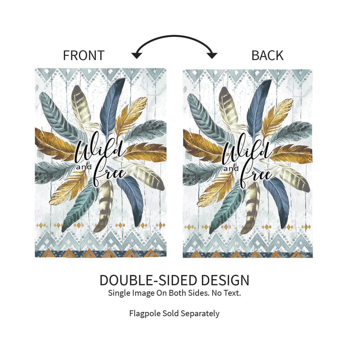 Feather Circle Moire Garden Flag