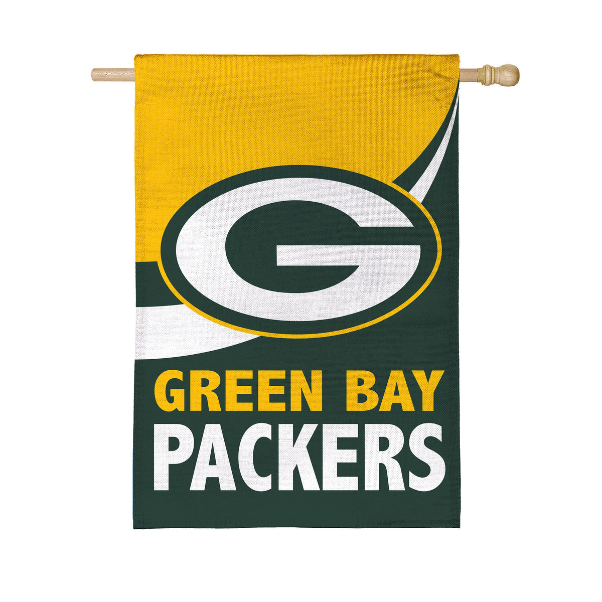 Green Bay Packers Burlap Flag House Size