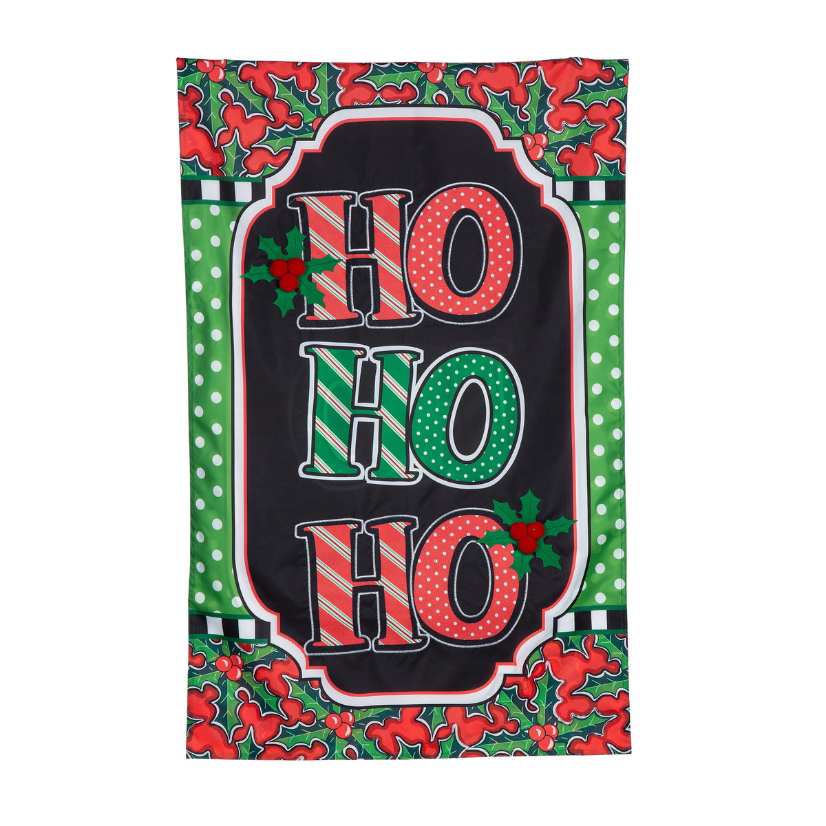 Ho Ho Ho Applique House Flag