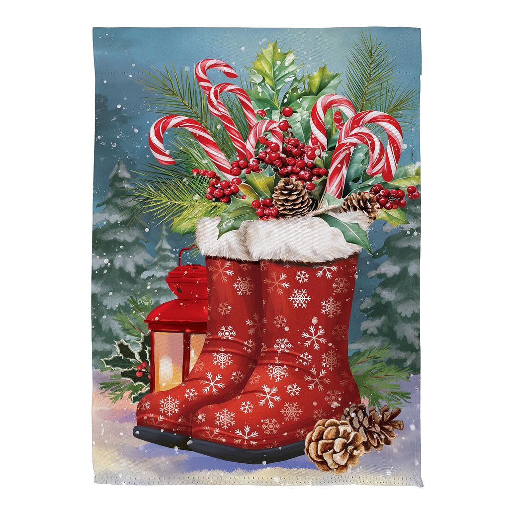 Winter Boots Suede Garden Flag
