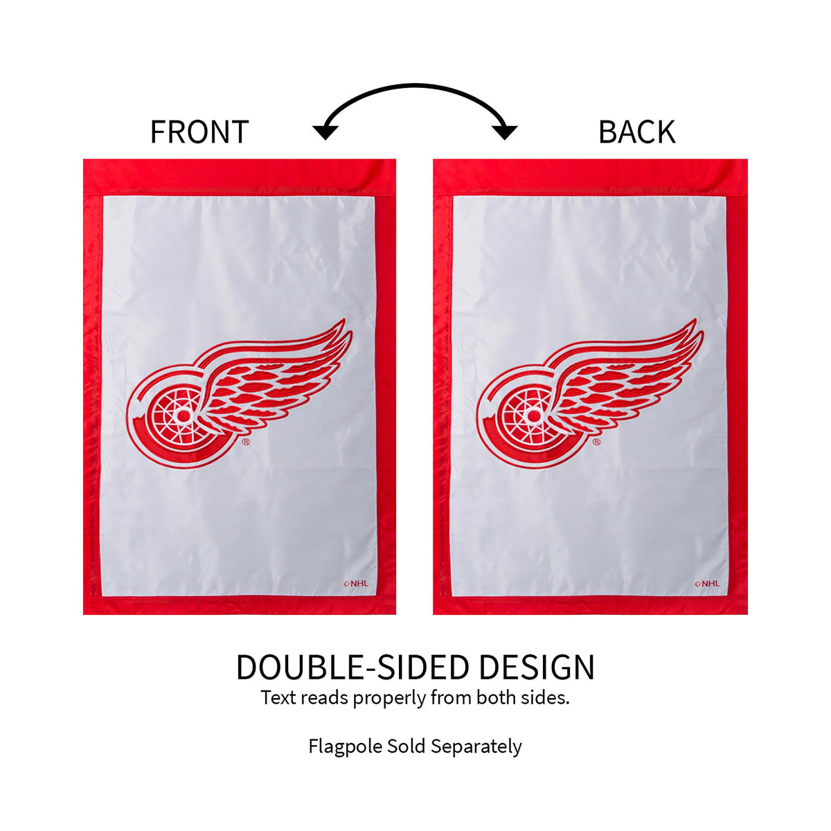 Detroit Red Wings Applique House Flag