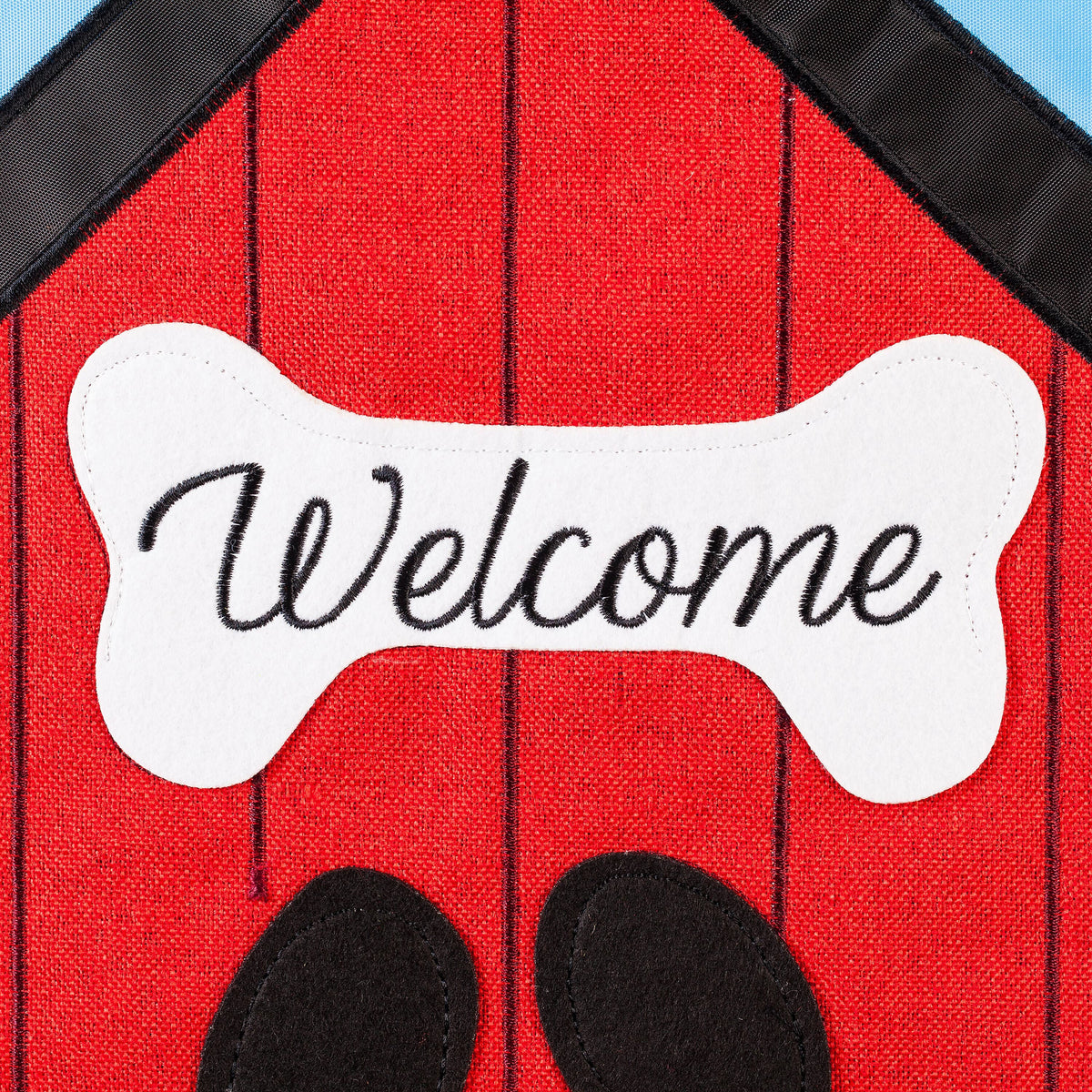 Welcome to the Dog House Garden Applique Flag