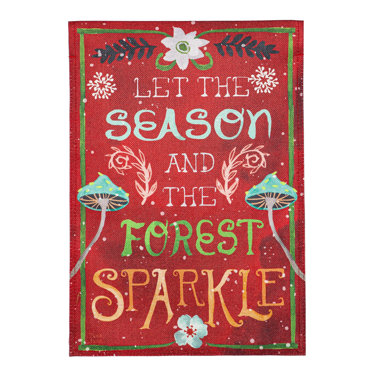 Santa's Forest of Wonder Reversible Burlap Garden Flag