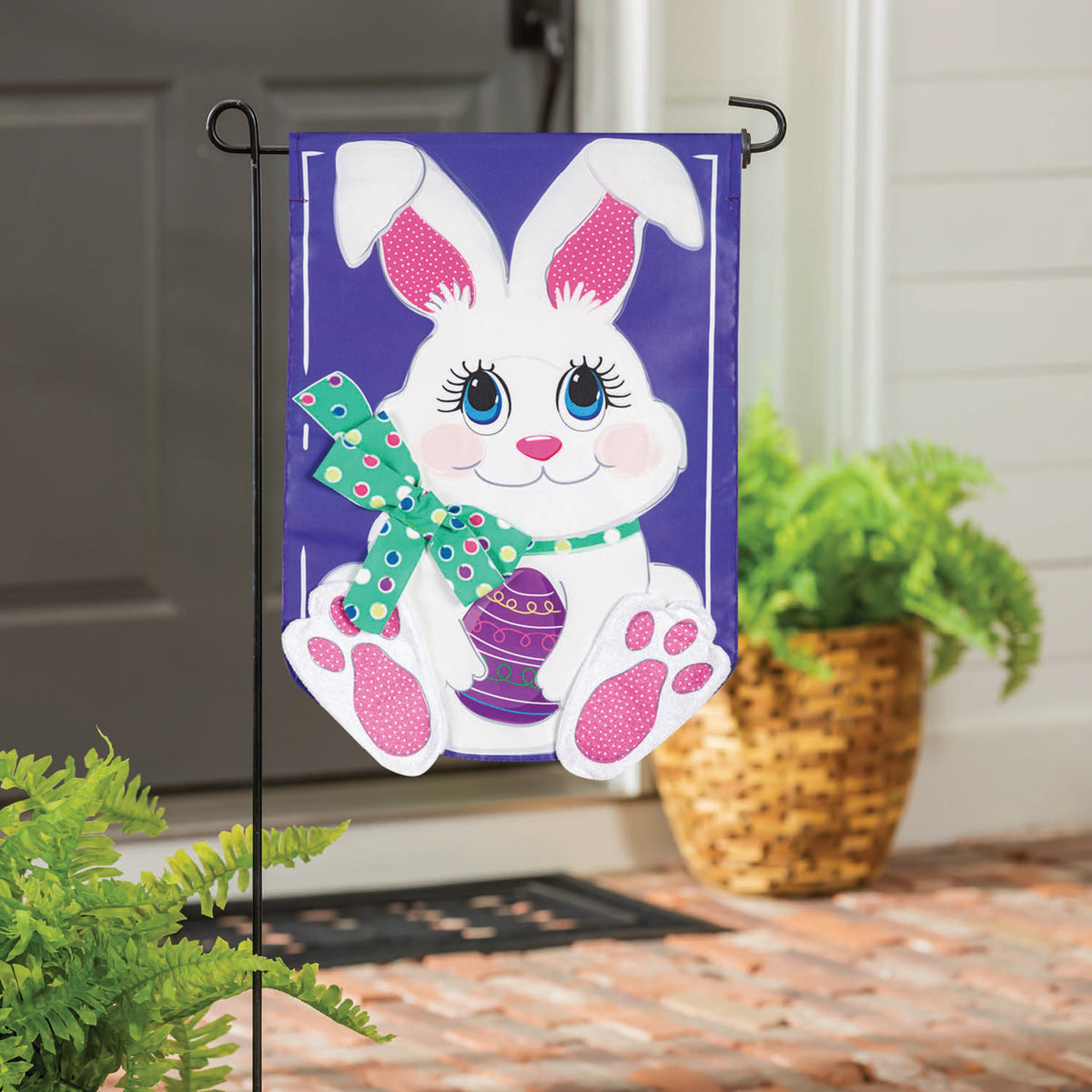 Easter Bunny Applique Garden Flag