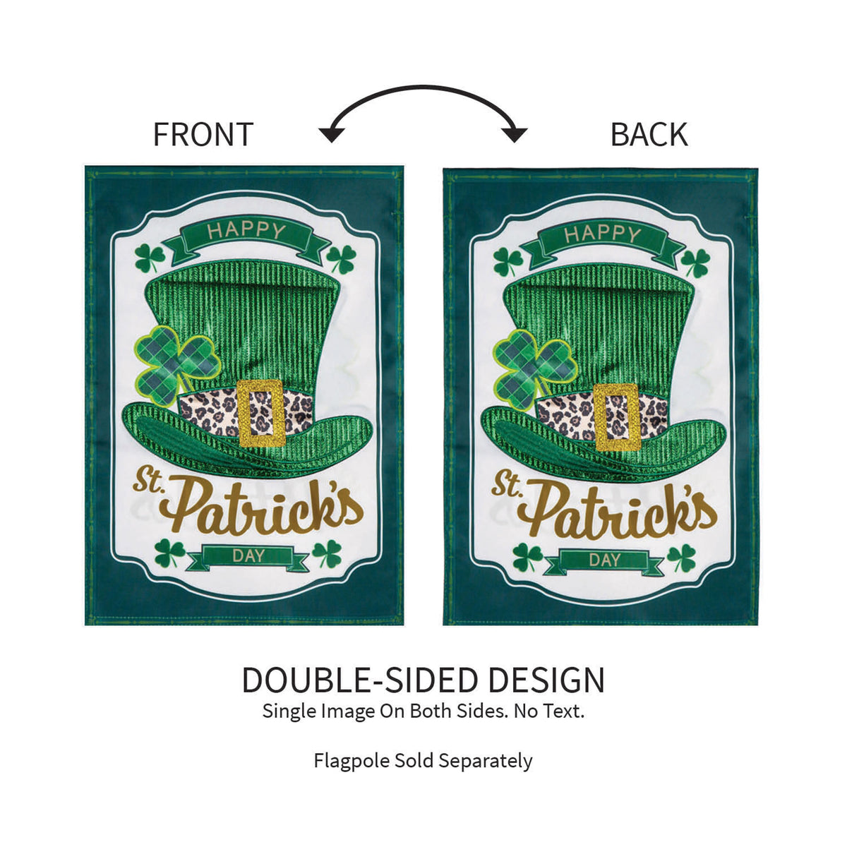 St. Patrick's Day Top Hat Applique Garden Flag