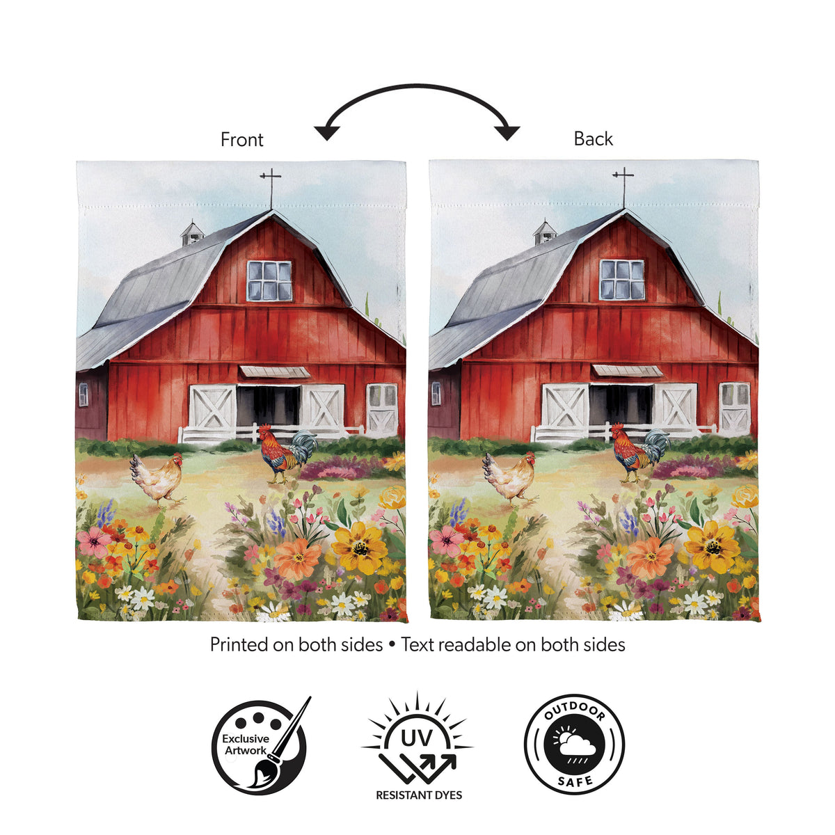 Hillside Pasture Barn Suede House Flag