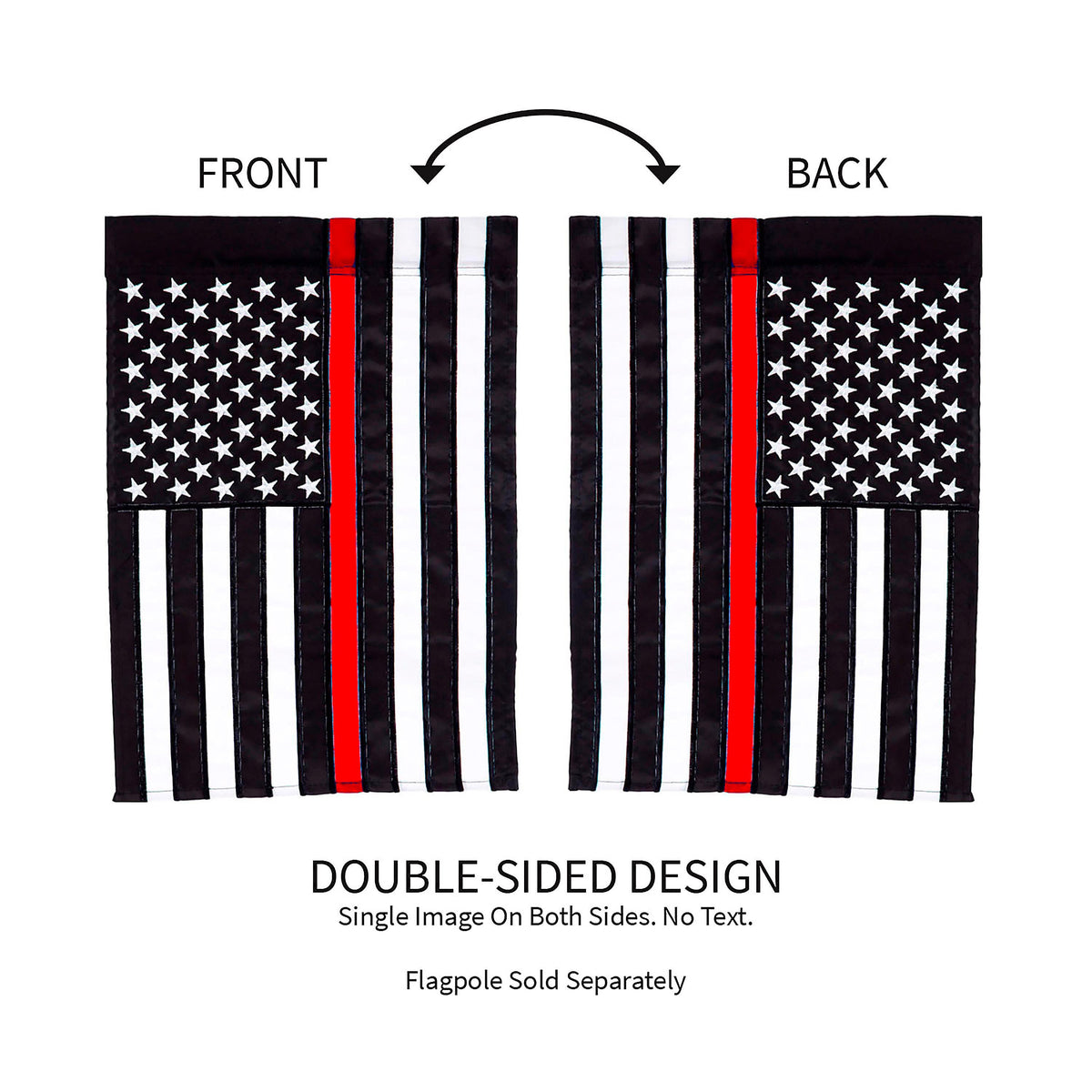 Thin Red Line Garden Applique Flag