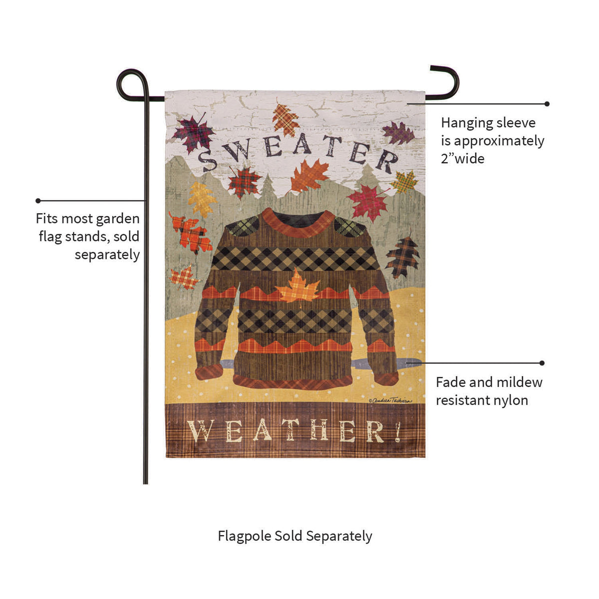 Sweater Weather Suede Garden Flag