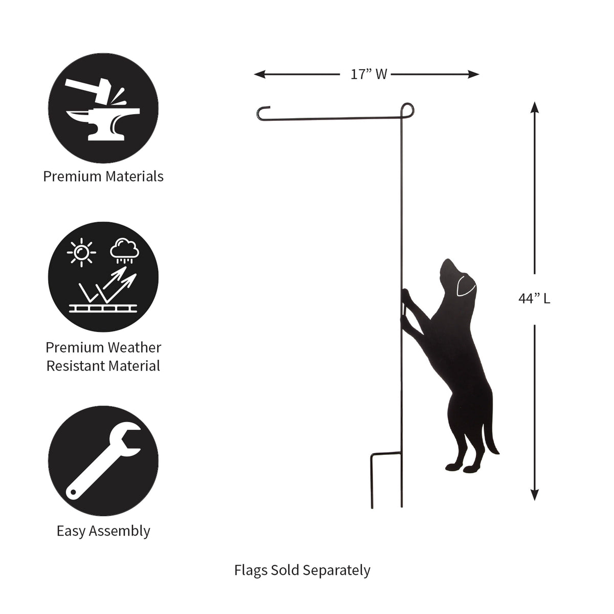 Decorative Garden Flag Stands, Dog