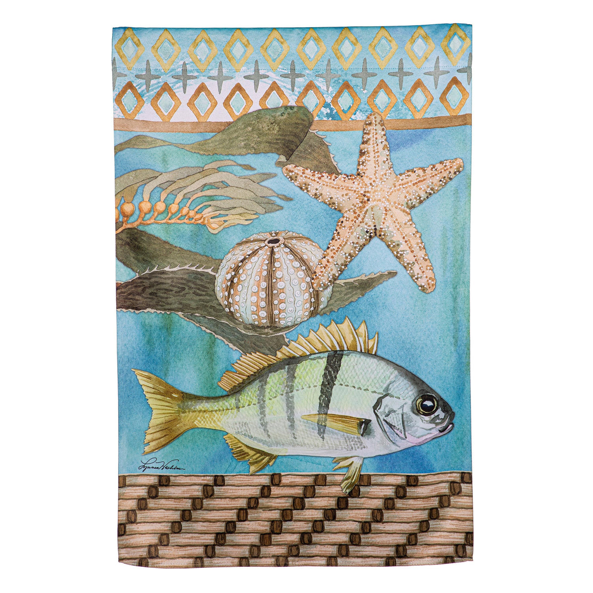 Ocean Currents Suede House Flag