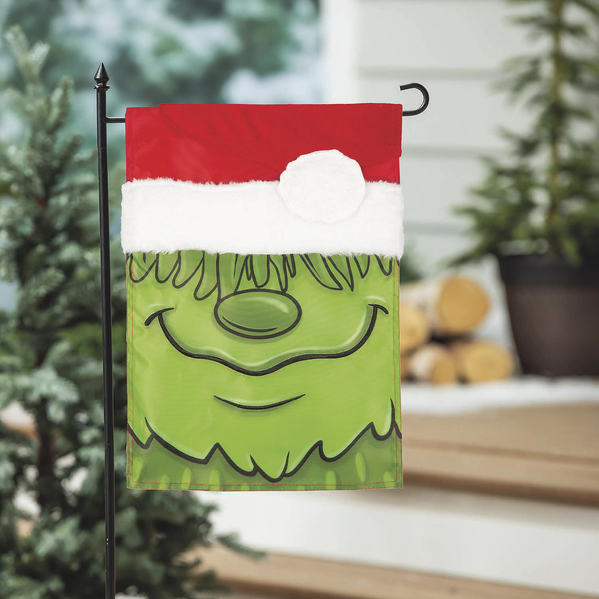 Christmas Monster Applique Garden Flag