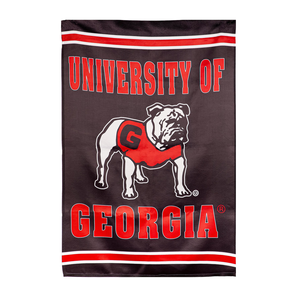 University of Georgia Alternate Bulldog Logo Embossed Suede House Flag