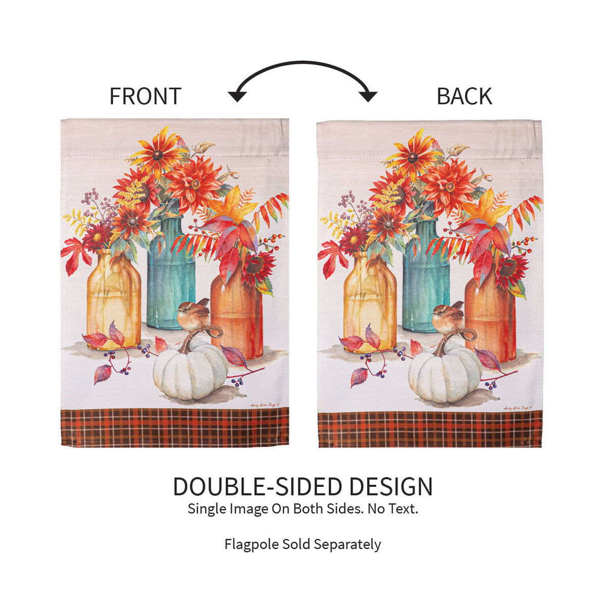 Collecting Autumn Suede Garden Flag