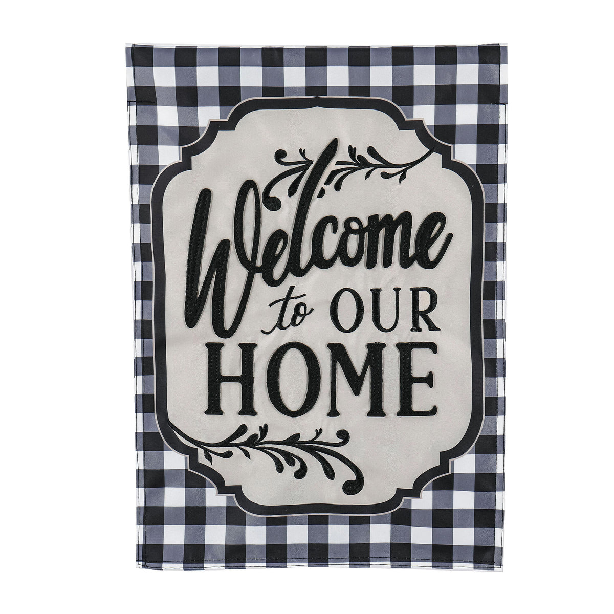 Classic Welcome Home Garden Applique Flag