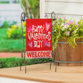 Happy Valentine's Day Welcome Burlap Garden Flag